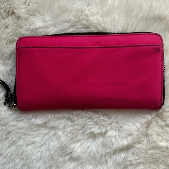 Preloved ❤️ hot pink nylon kate spade wallet - Picture 2 of 7